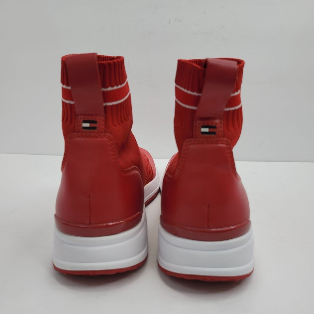 Tommy Hilfiger Slip On Knit High Top Women's Red Shoes TWRECO-R US Size 11M - Picture 4 of 8